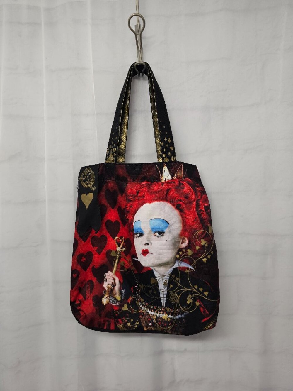 Disney Alice In Wonderland Tote Bag Red Queen Canvas Hearts